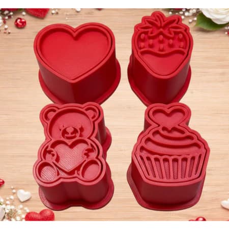 Modelador Ejetor dia dos namorados para Brigadeiro, Doce, Massa Amor Namorado Ursinho Confeitaria biscuit