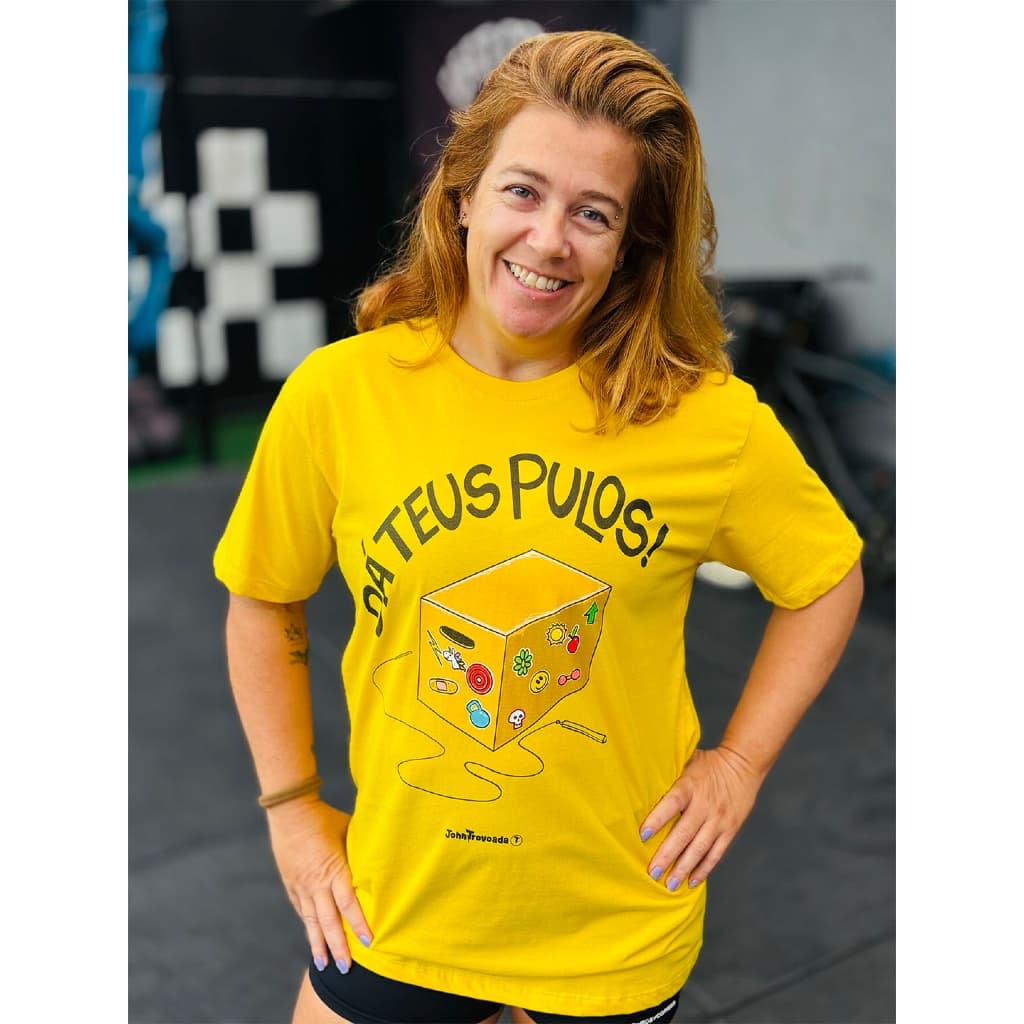 Camiseta Dá Teus Pulos Treino Amarela