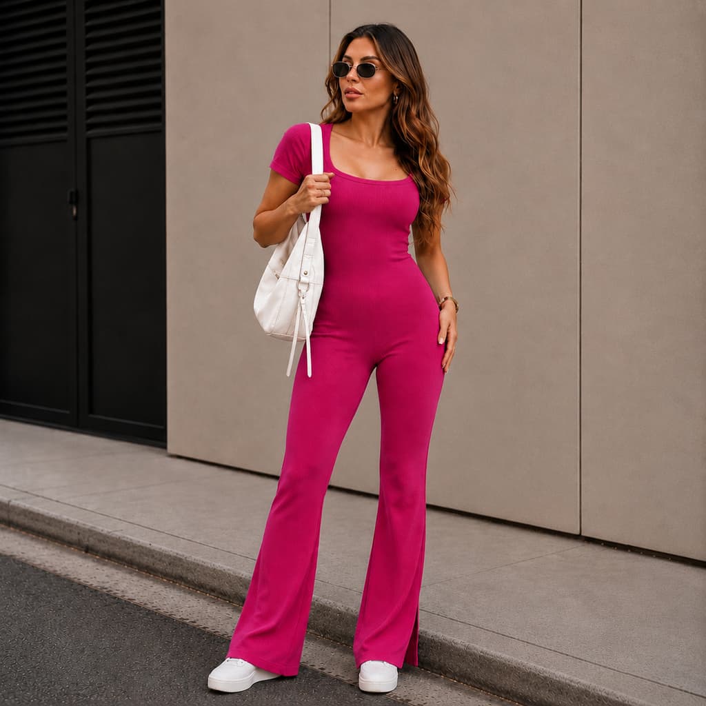 Macacão Feminino Manga curta Pantalona Virginia Longo gringa Anaruga | 🚚ENVIO IMEDIATO