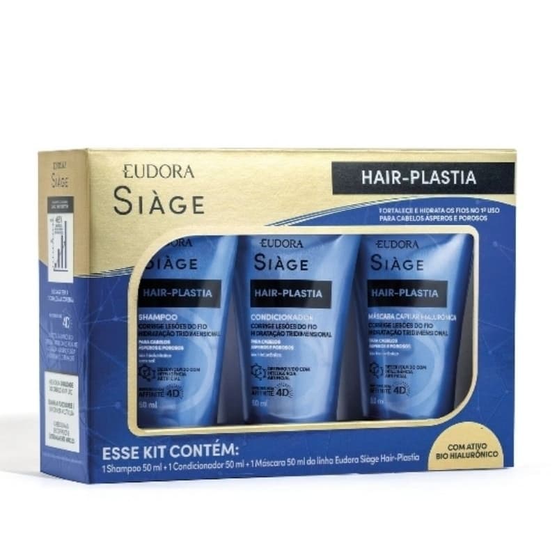 Kit Siàge MINI Hair Plastia - SHAMPOO 50ML CONDICIONADOR 50ML + MASCARA 50ML - KIT COMBO MINI VIAGEM