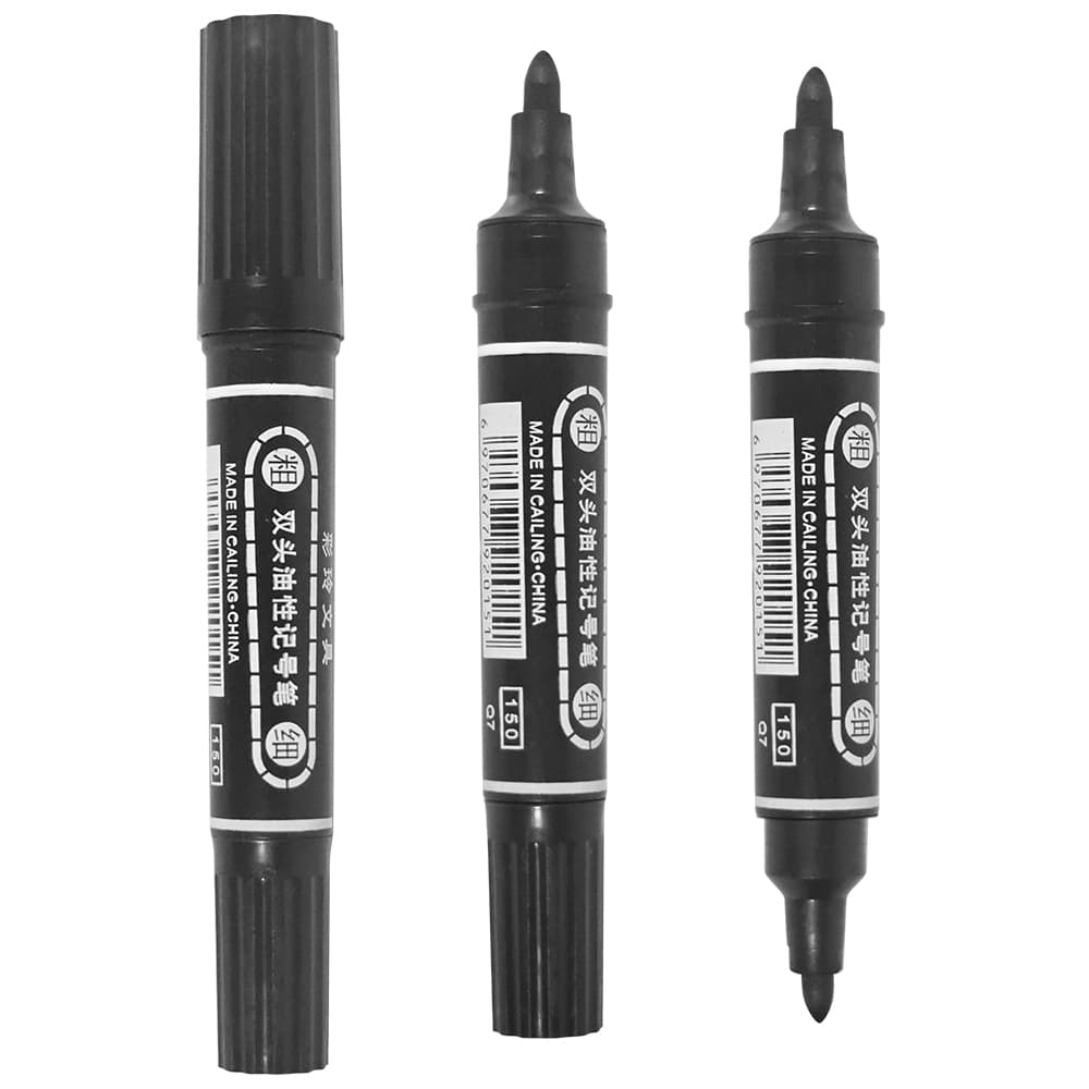 10/20pcs Marcador Permanente Preto Ponta Dupla, Caneta Marcadora Multiuso,caneta cabeça grande