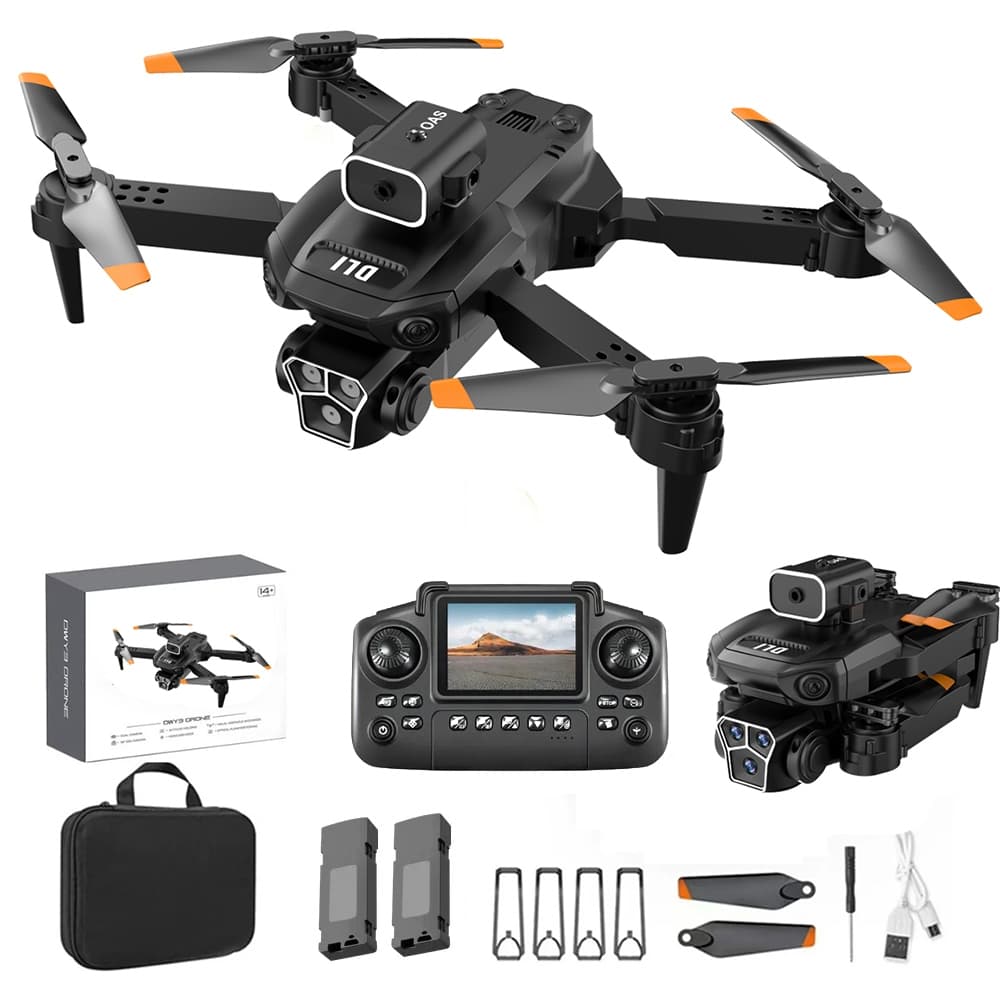 DLI Mini Drone Y3 Dual Camera com Controle Remoto Tela 2 Bateria Wifi FPV