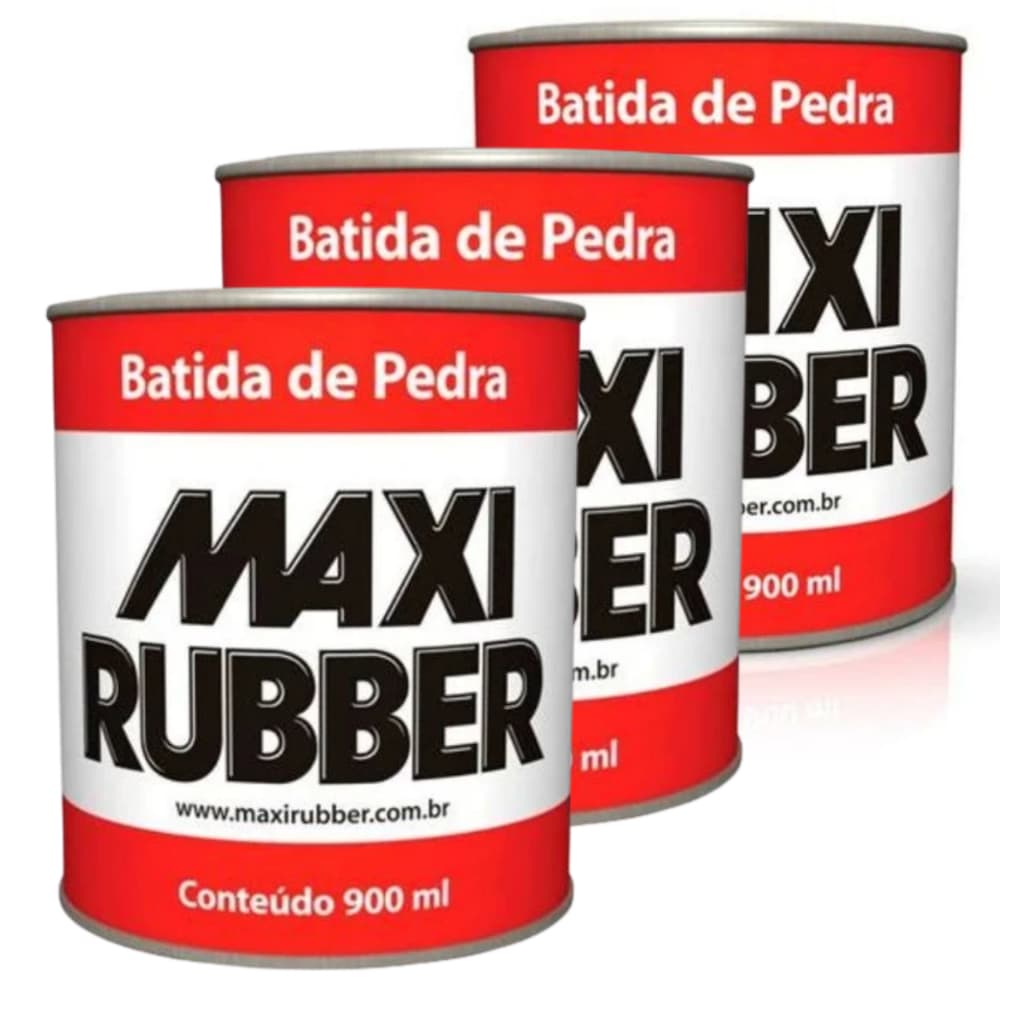 KIT 3 Batida de Pedra Maxi Rubber 900ml – Revestimento Impermeabilizante e Proteção Total para Superfícies