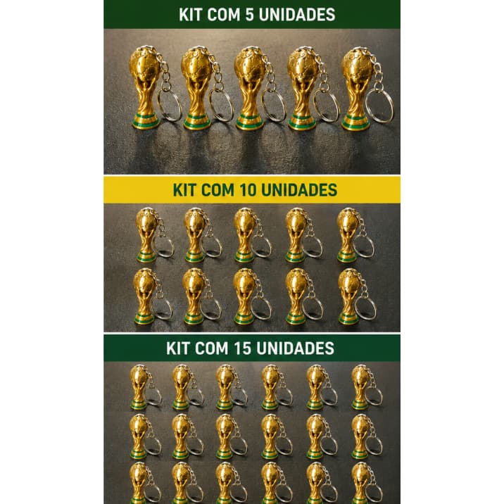 Kit Chaveiro Futebol Taça Copa Lembrancinhas Premium