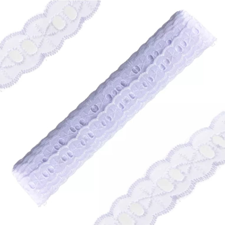 Kit com 2 Passa Fita com 2,5cm De largura e 13,70 metros Comprimento Na Cor Branco