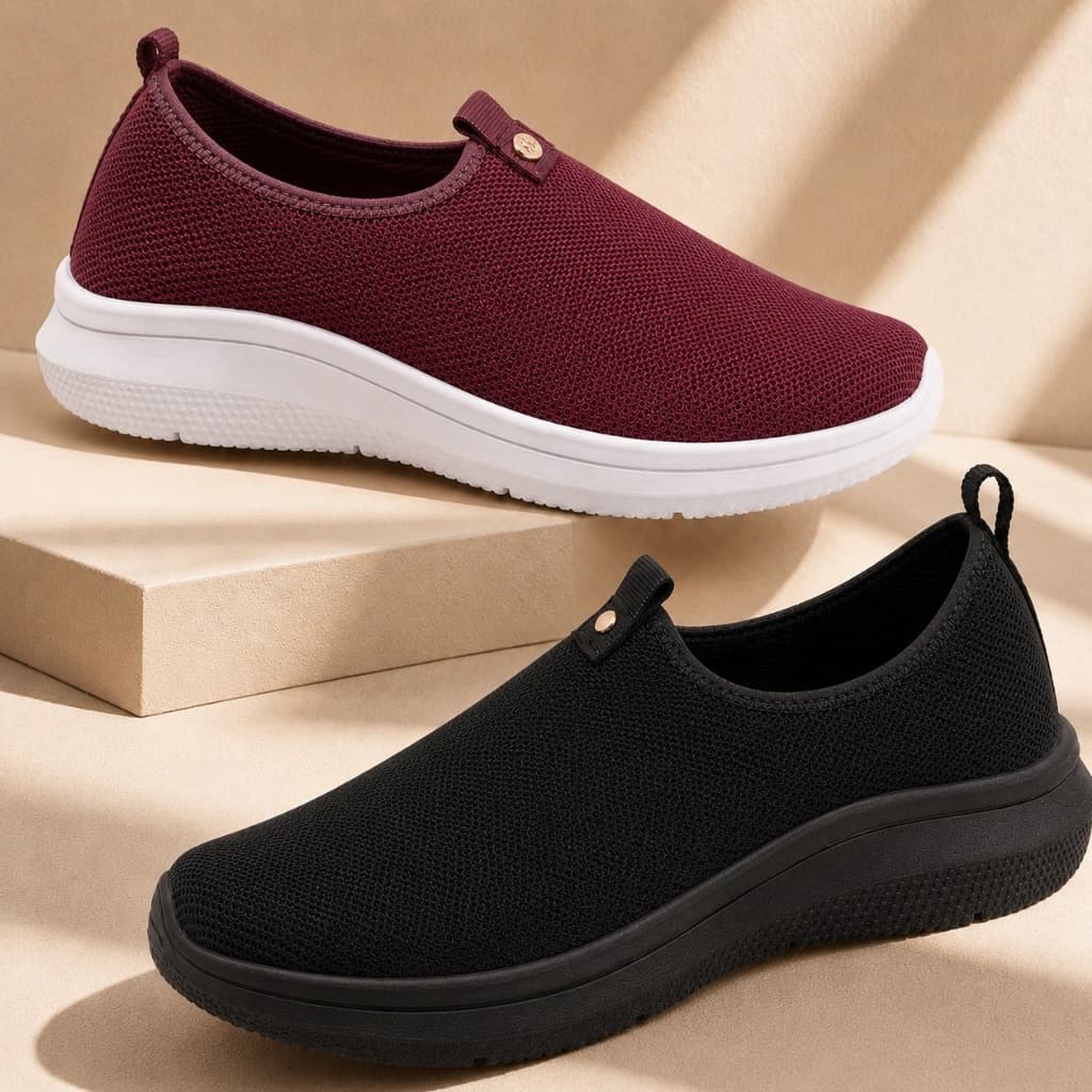 Kit 2 Pares Tenis Meia feminino Slip Leve Com Pedrinha Caminhada Academia Confortável Trabalho
