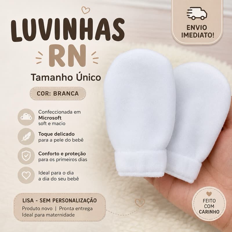 PAR DE LUVAS RN SEM BORDADO
