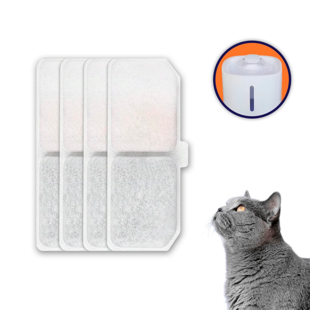 Kit 4 Refil Filtro Bebedouro Fonte De Água Pet Cães E Gatos
