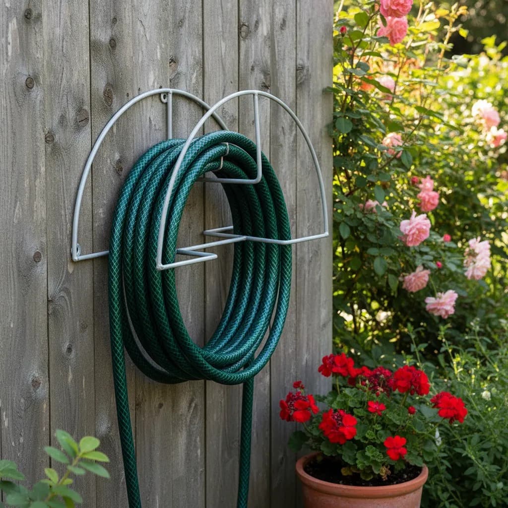 Suporte Pratico Enrolador Mangueira Jardim Metal Parede Reforçado
