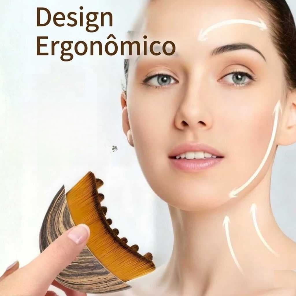 Escova Facial Massageadora Drenagem Linfática Anti Reduz Inchaço Lifting rosto com caixa Macia Para Contorno E Mandíbula