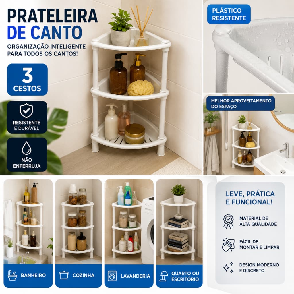 Estante De Canto Fácil Montagem Grande Capacidade