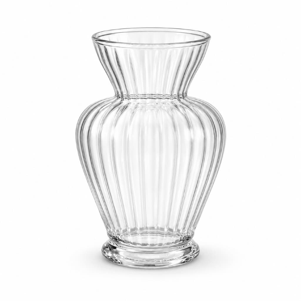 Vaso de Vidro Osaka Canelado Decorativo Luxo Elegante Para Sala Mesa Presente