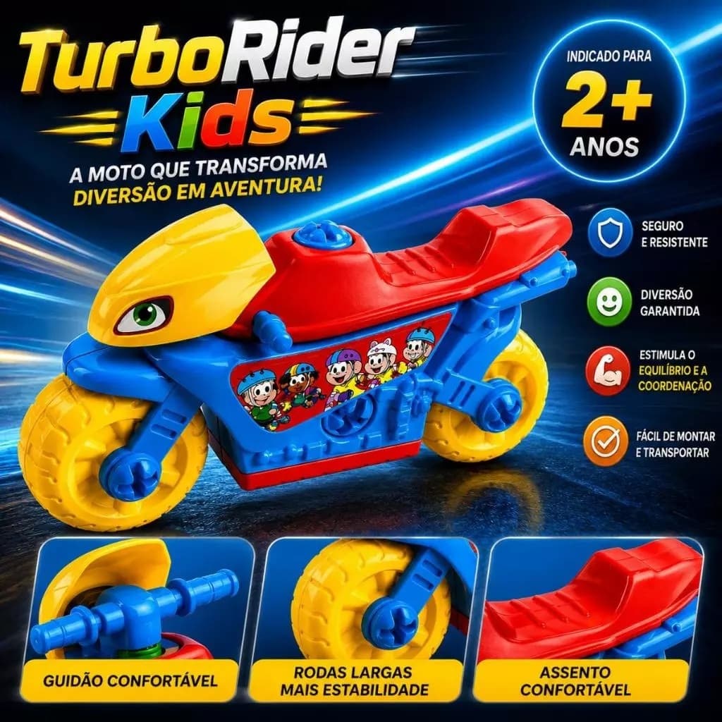 Moto Infantil Cebolinha Design Divertido Cores Vibrantes Adesivos Personalizar