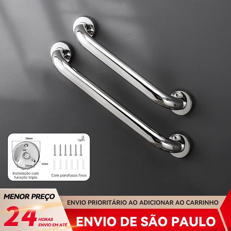 BAIERDI Kit 2 Barra de Apoio de Segurança Inox Para Banheiro, Idosos e Deficientes 30-40-50-60cm