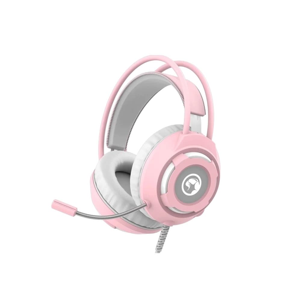 Headset Rosa HG8936 Gamer Pink Stereo Flexivel Ergonomico USB PC Notebook Alta Performance