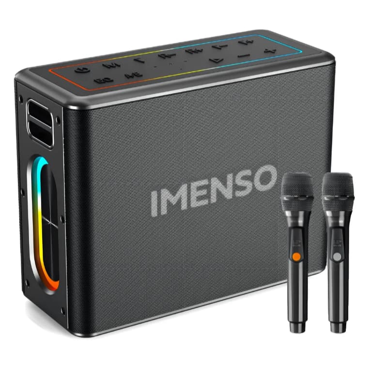 Caixa de Som IMS-X32 Bluetooth Karaokê 2 Microfones Sem Fio Original