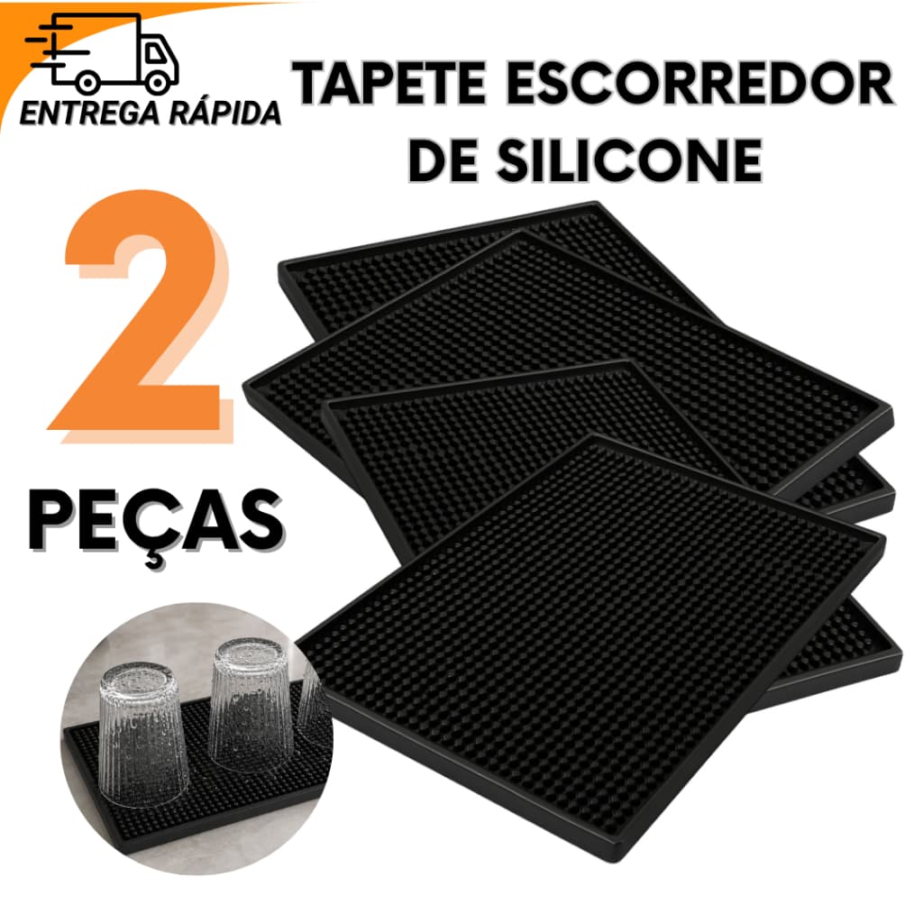 Conjunto Tapete Escorredor De Silicone Para Secar Utensílios De Cozinha Para Casa Restaurantes