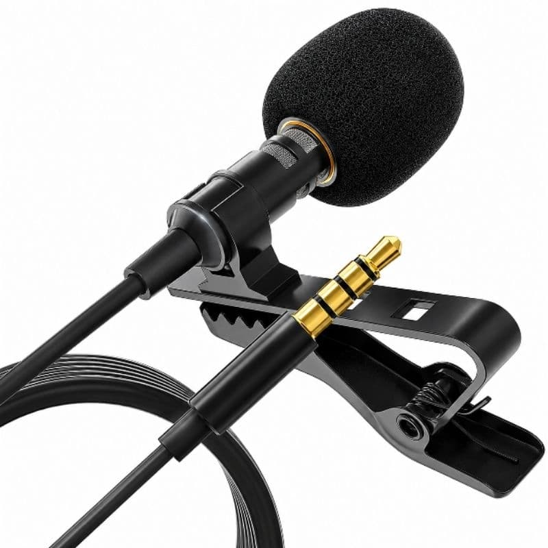 Microfone de Lapela com fio Hollyland PS-01 - Som de Alta Qualidade e Portátil/microfone lapela com fio