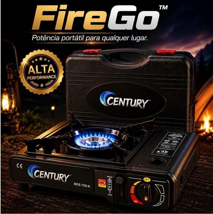 FireGo™ Fogareiro Portátil Compacto Camping Churrasco Com Maleta
