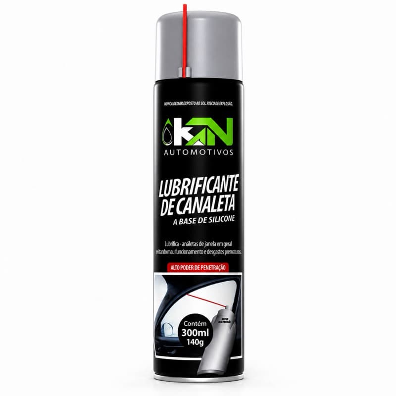 Lubrificante de Canaletas Automotivo KN 300ml | Silicone Spray para Vidros, Borrachas e Trilhos