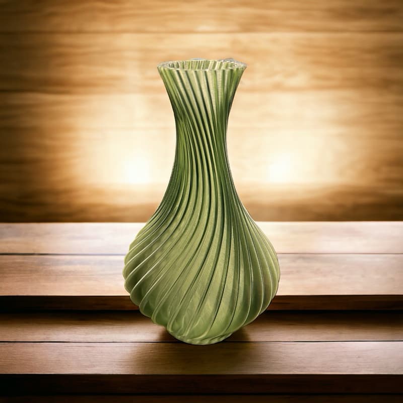 Par de Vasos Decorativos em Impressão 3D – Design Moderno Espiral para Casa ou Escritório