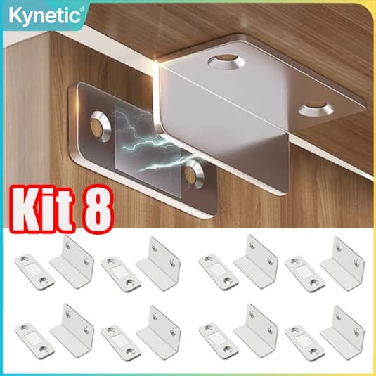 KIT 8 Fecho Magnético De Neodímio Trava P/ Porta Armário Guarda Roupa - Envio Rápido