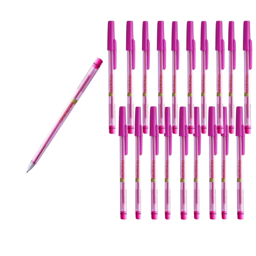 Kit 20 Canetas Finas 0,7 Compactor Para Escola e Escritório