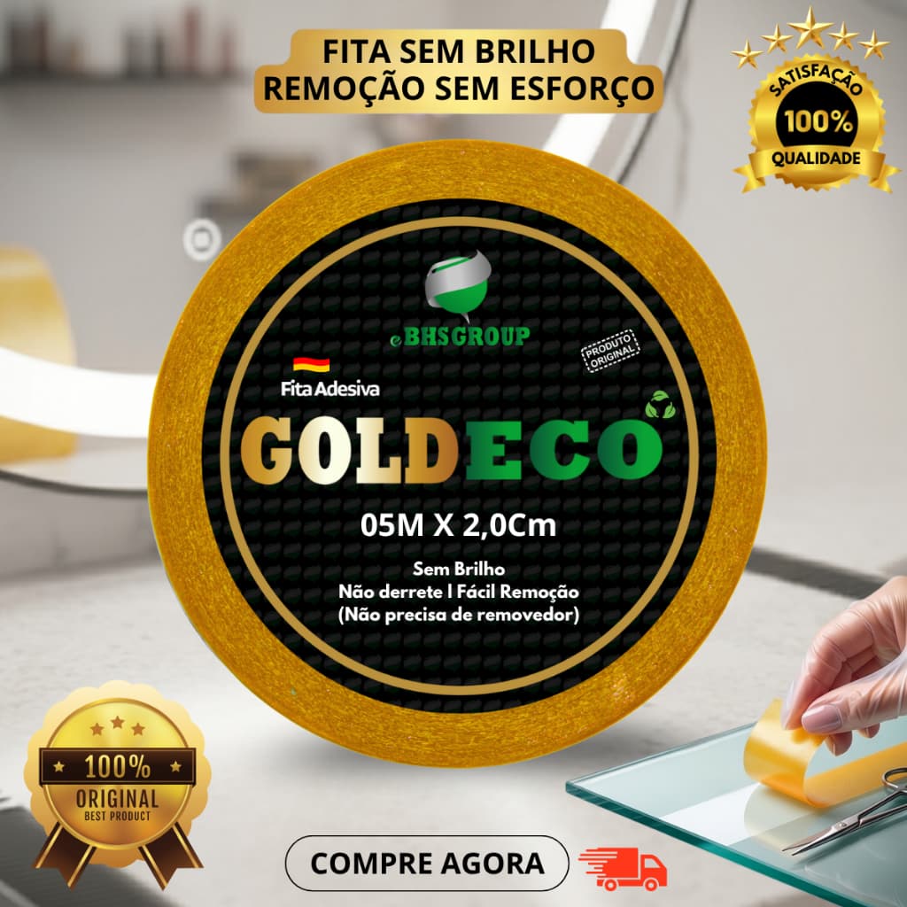 Fita Adesiva Goldeco BHS 5 metros x 2,0 cm Para Proteses Capilares E Perucas