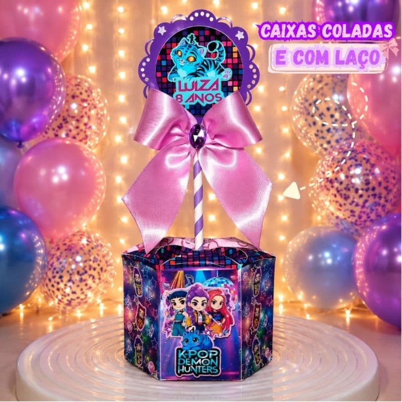 Centro de Mesa Guerreiras do Kpop Luxo Personalizado | Festa Infantil Menina