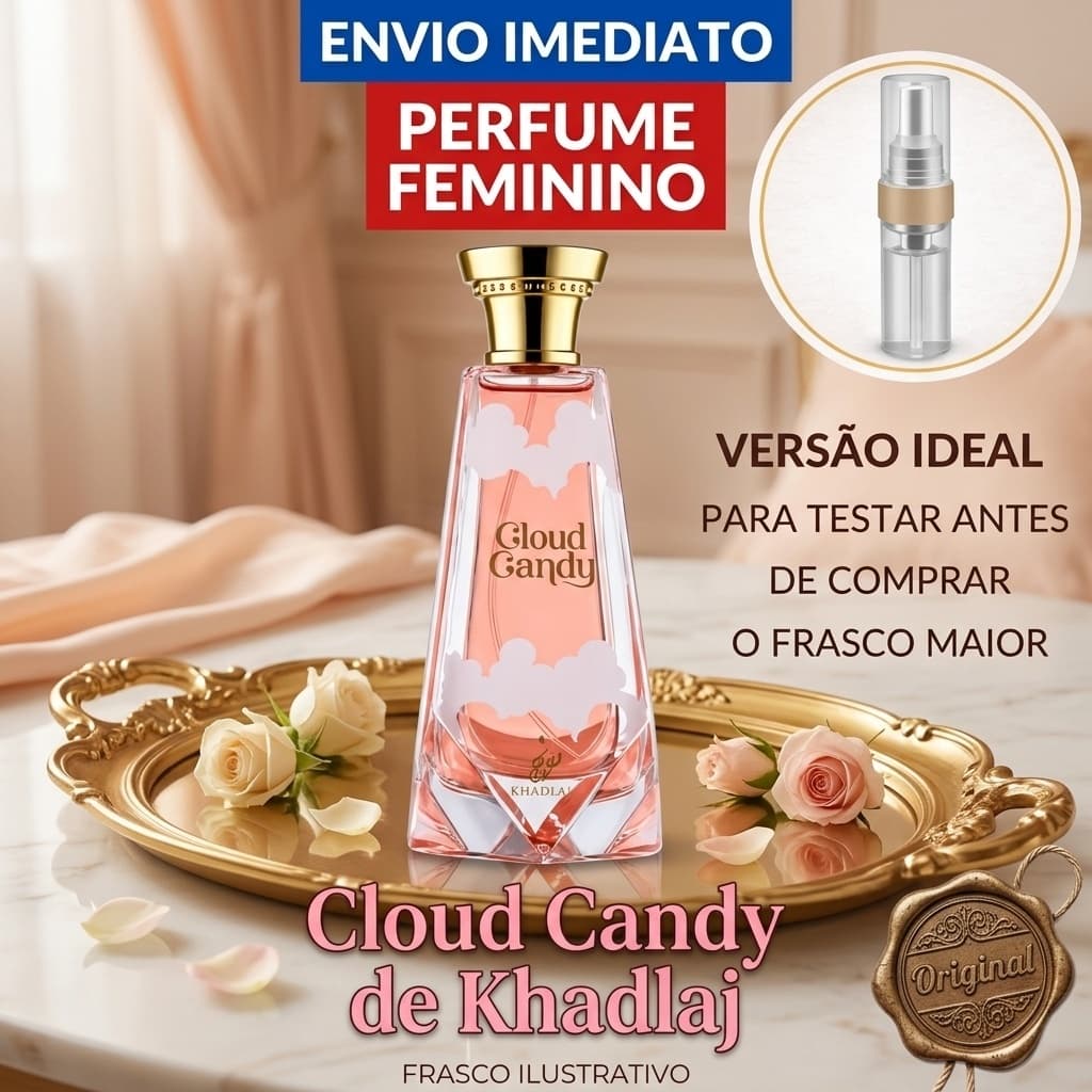 Perfume Cloud Candy Khadlaj MARSHMELLOW BAUNILHA CONFORTÁVEL DELICADA DOCE VICIANTE NÃO TEM COMO NÃO SE APAIXONAR