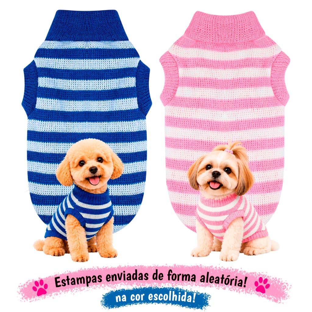 Roupinha de Lã POP para Cães Estampa Macho e Fêmea Diversos Tamanhos Escolha