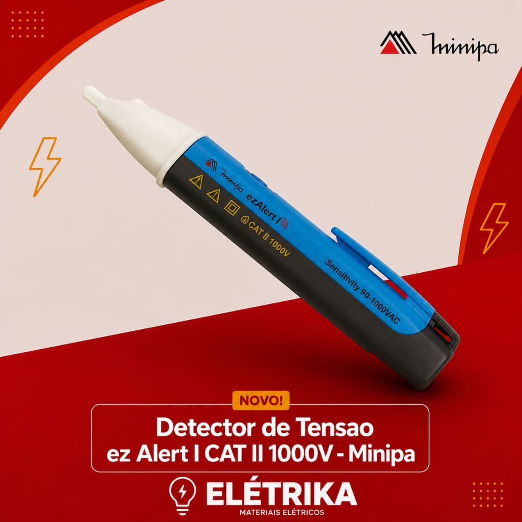 Detector de Tensao ez Alert I CAT II 1000V - Minipa