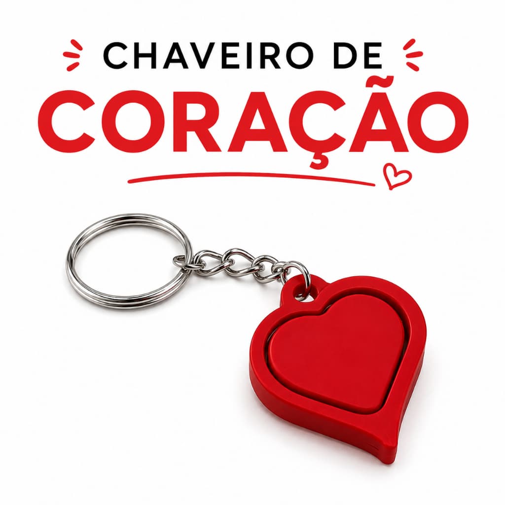 Chaveiro De Coração Vermelho Amor Romântico Lembrancinha Dia Das Mães Namorados Kit 10 50 100 Und