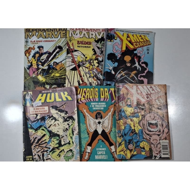 Lote com 3 Revistas Heróis da Tv, Hulk, SuperAventuras Marvel, Editora Abril Jovem