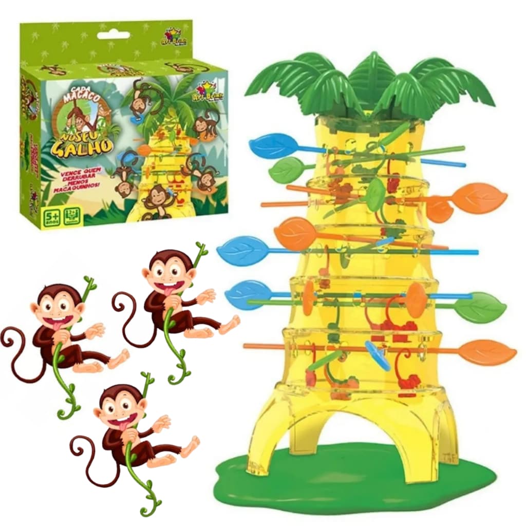 Jogo Pula Macaco Brinquedo Infantil Cada Macaco No Seu Galho menina menino Interativo Educativo