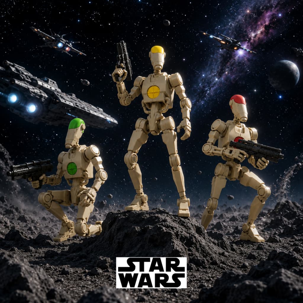 Boneco Dummy 13 Droid B1 Star Wars 15cm 3D Articulado + Acessórios