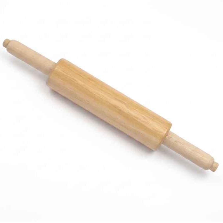 Rolo De Abrir Massa Madeira 42cm Giratório Pizza Pão