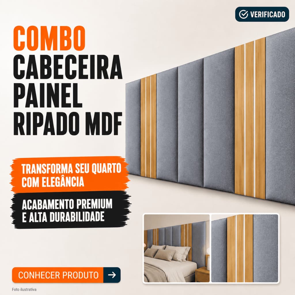Kit Cabeceira Painel Ripado MDF Cama Casal King Queen Infantil Decorativo Quarto Moderno Parede