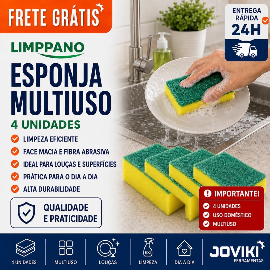 Esponja Multiuso 4 Unidades - Limppano