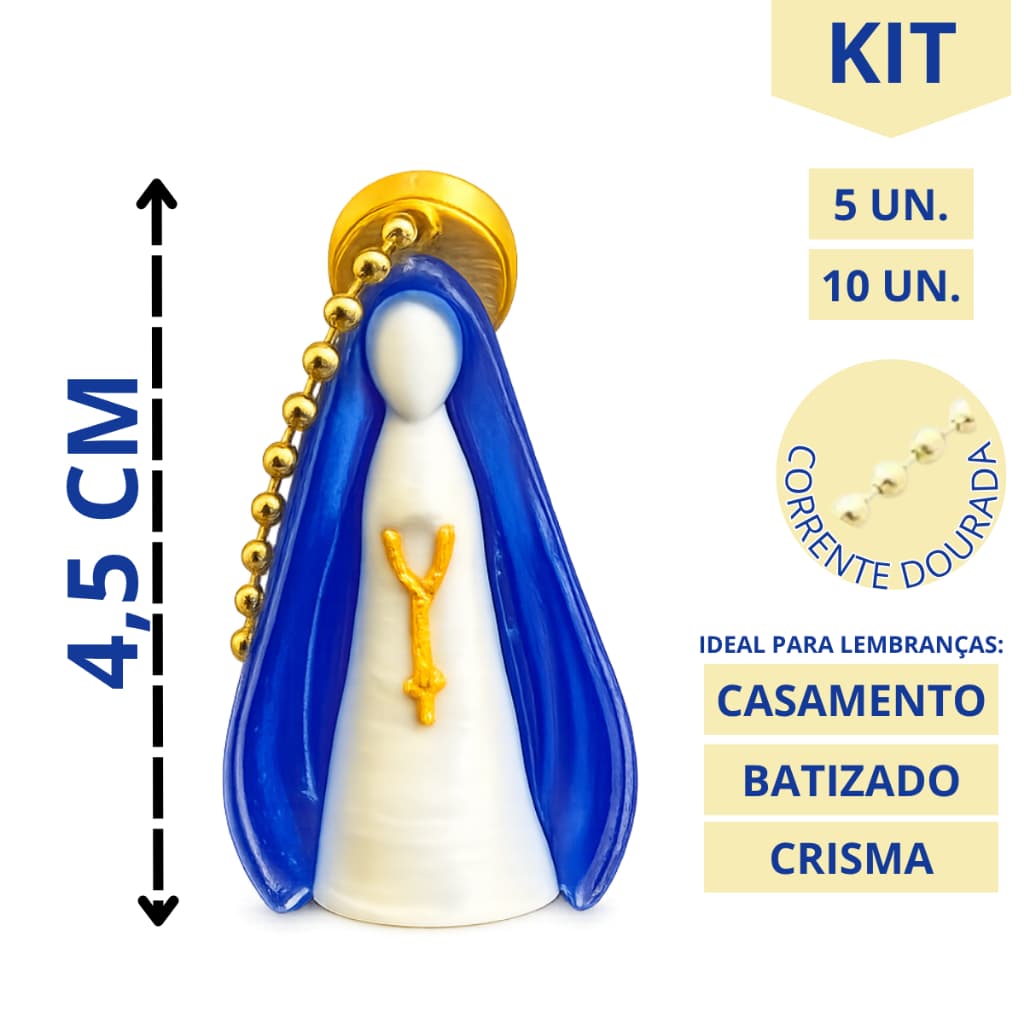 Chaveiro Nossa Senhora Impressão 3D 4,5cm Brinde Batizado Casamento Decoração Artesanato Religiosa