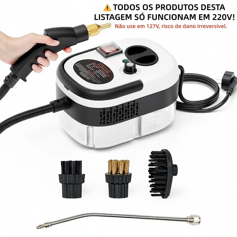 Limpador A Vapor De Alta Temperatura 2500W 220v 1200ml com acessórios E Pressão Limpeza Móvel Multifuncional Cozinha