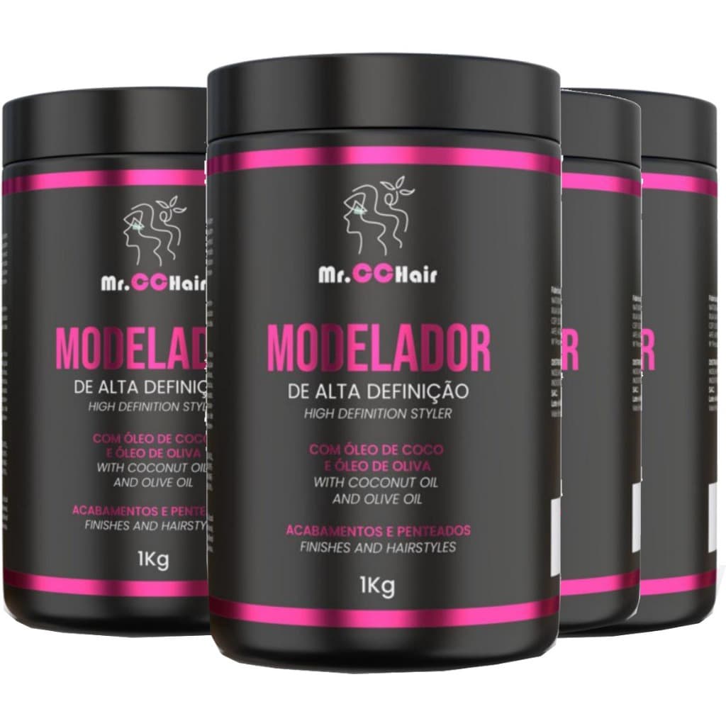 4 Modeladores de Alta Definição 1kg  Kit Trancista - Pomada modeladora