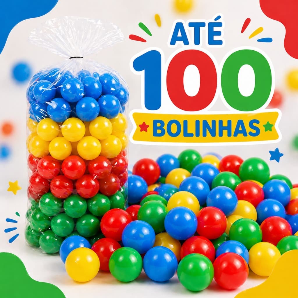 Bolinhas de  Piscina Até 100 Unidades Coloridas 76mm Qualidade Premium Não Amassa A Pronta Entrega!