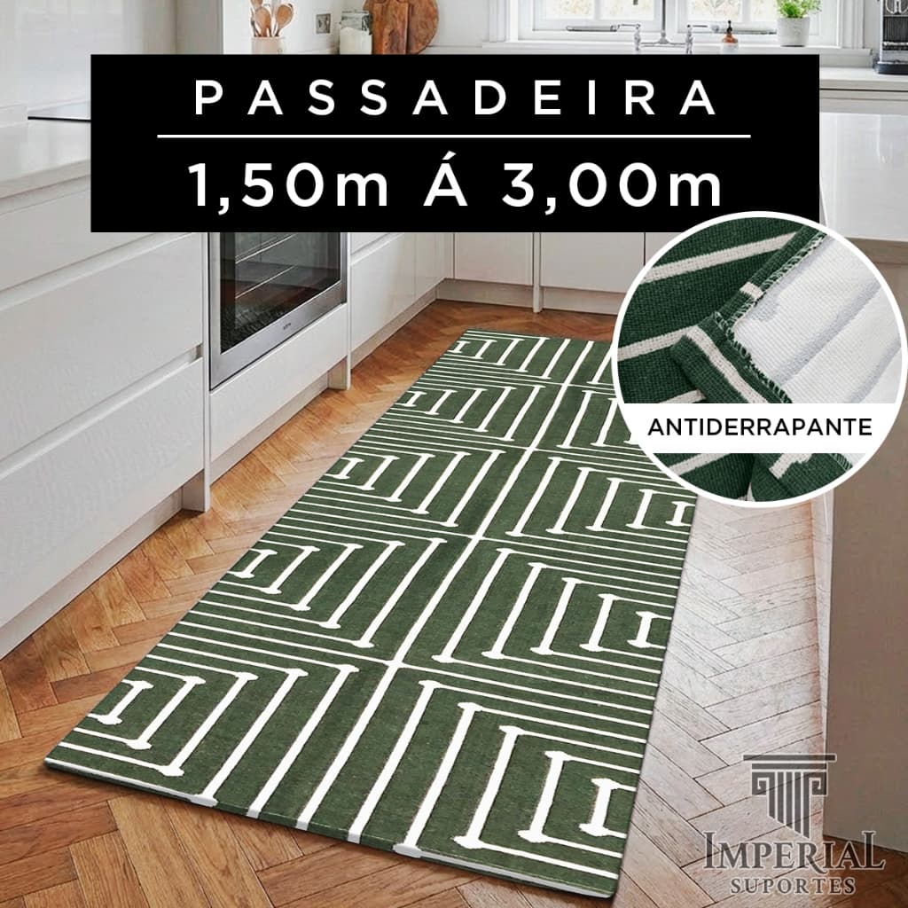 Tapete Passadeira Antiderrapante 100% Algodão Lavável em Máquina Linha Domus Escolha Cores Medidas
