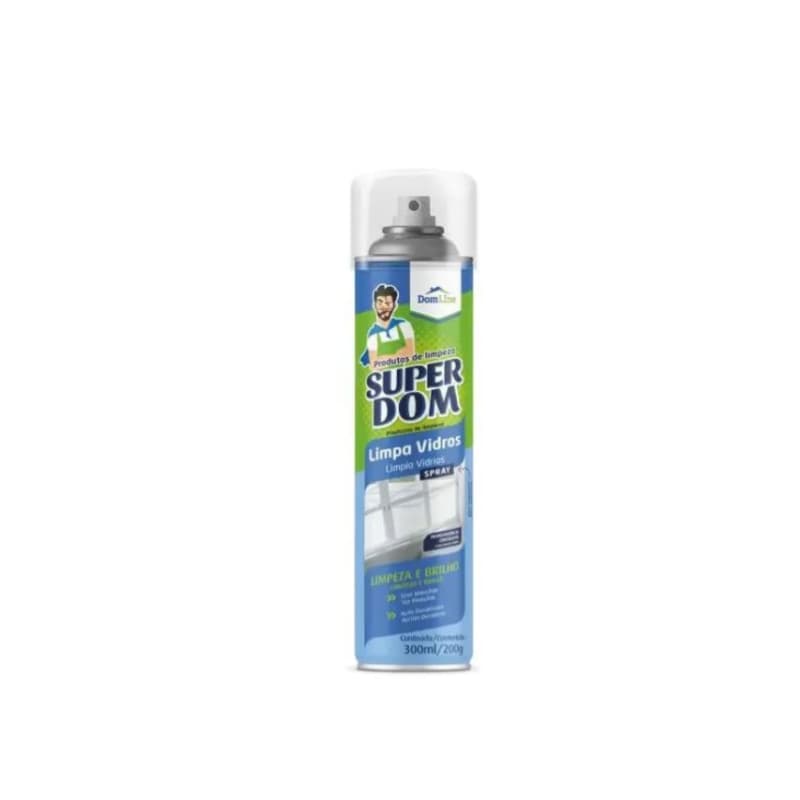 Limpa Vidros Super Dom Baston 300ML Spray Limpeza Brilho Sem Manchas