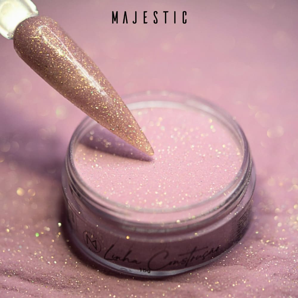 Pó Acrílico Construção BLUEBERRY SHINE (Roxo glitter) Alongamento Majestic Nails