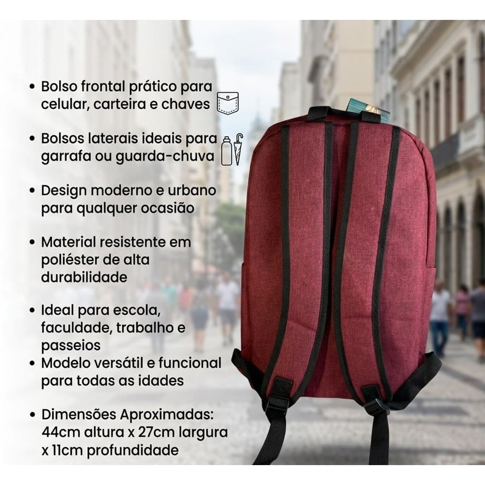Mochila de Costa Urban Poliéster Resistente Escolar Faculdade Trabalho Casual Sortida