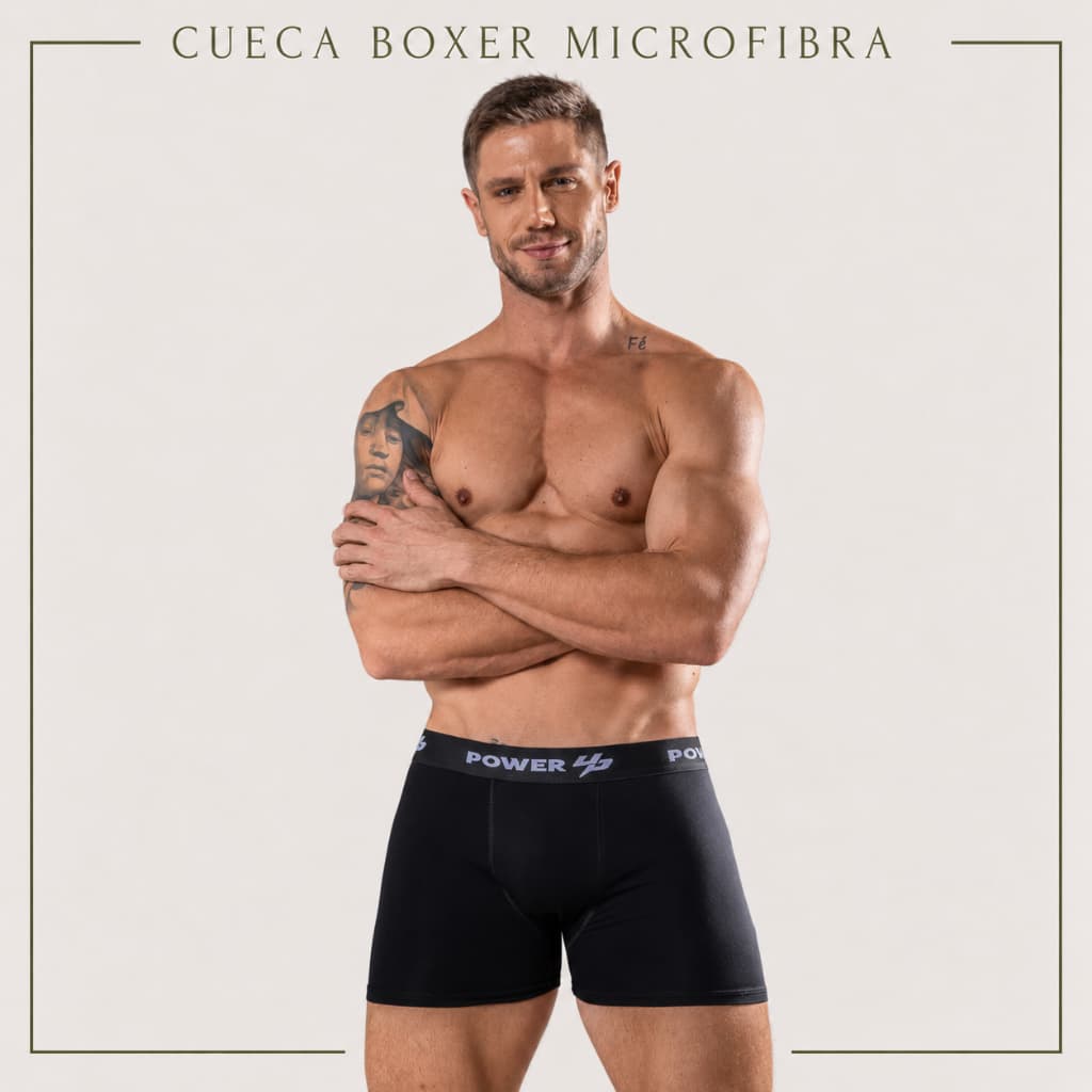 Kit 6 Cuecas Boxer Masculina Power Up Microfibra Conforto Anatômico