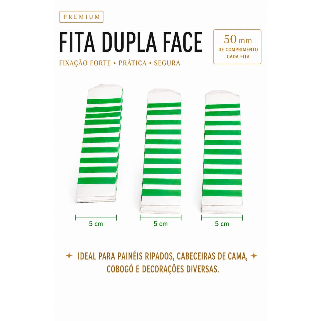 Fita Dupla Face Forte Aplicação Limpa e Duradoura - envio imediato