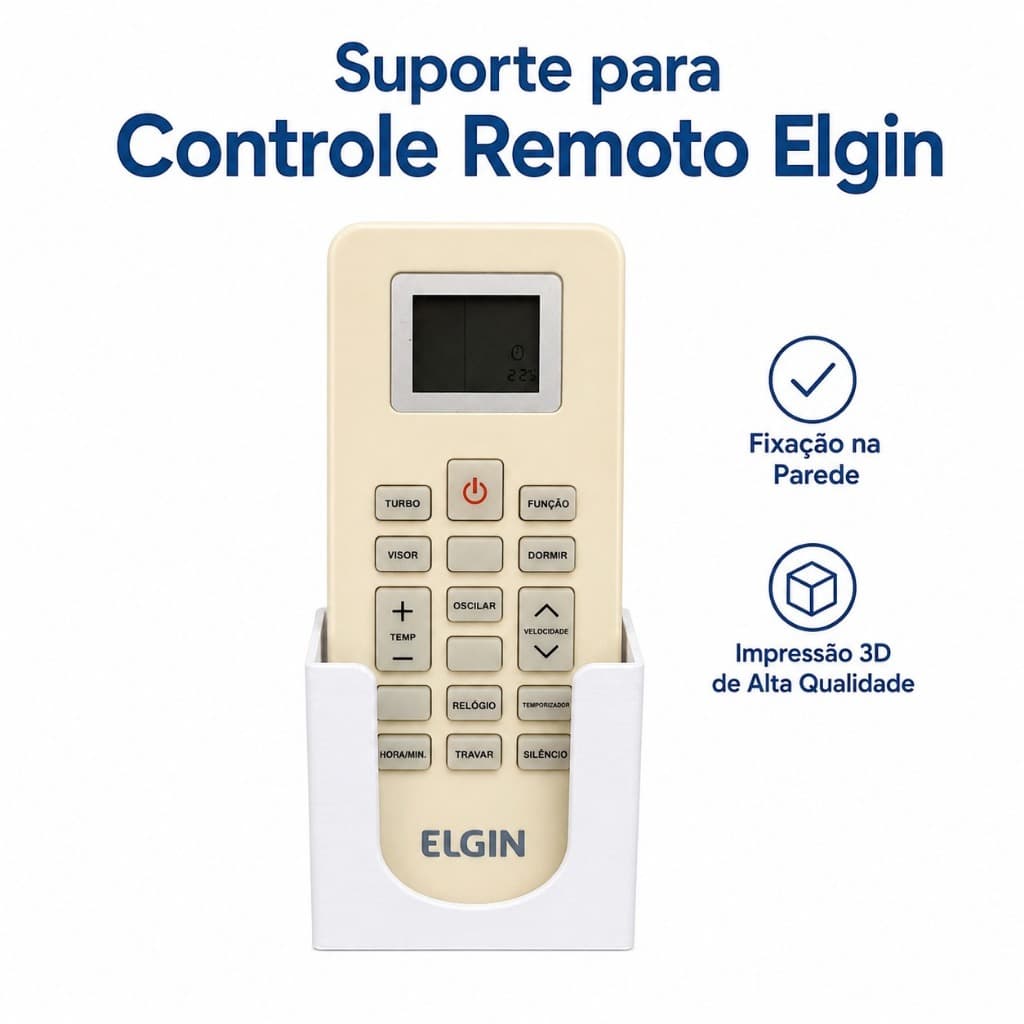 Suporte Controle Remoto Ar Condicionado ELGIN Porta controle Acompanha parafusos e bucha de fixação.
